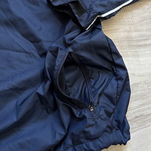 XGrain Jacket Mens Blue Windbreaker Eagle Football Embroidered Quarter Zip L - Picture 14 of 15